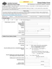 D0992 Direct Order Form - RAP Mobility & Functional Support Products