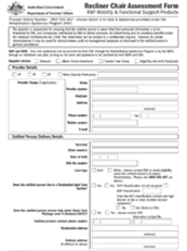 D1316 Recliner Chair Assessment Form
