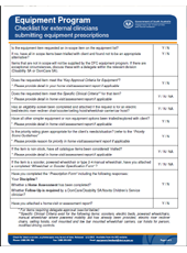 Equipment Prescription Checklist