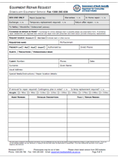 Equipment Repair Request 